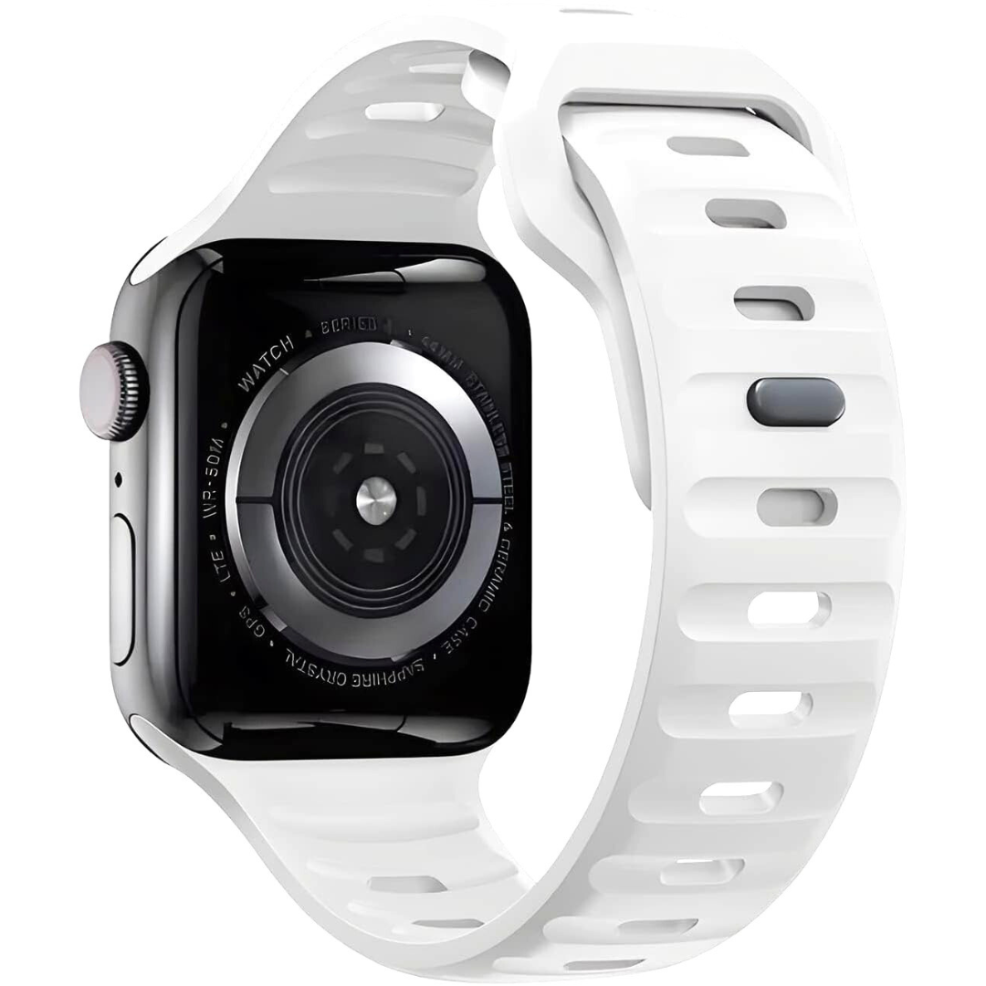 White Silicone Apple Watch Band