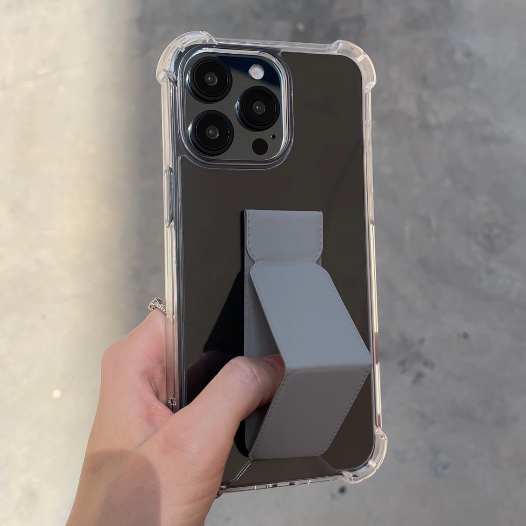 قبضة ملصقا ل جراب هاتف-رمادي