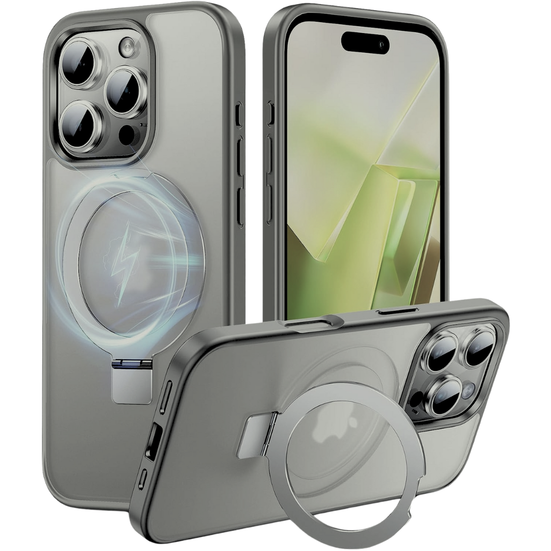 MagSafe iPhone Case with Stand - Grey