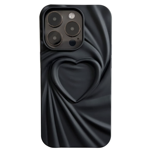 Silicone 3D Heart Case - Black