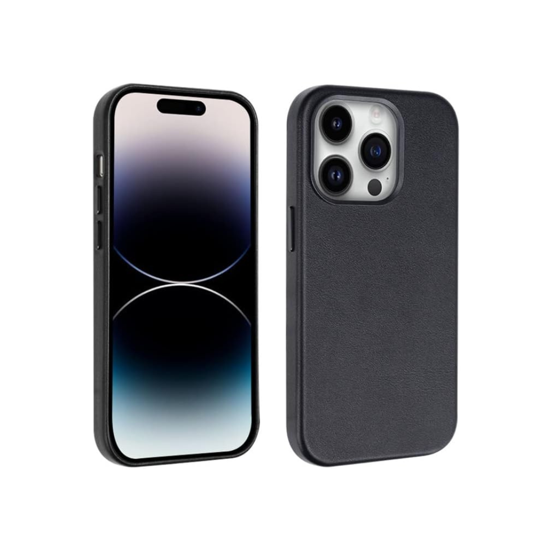 MagSafe Leather iPhone Case - Black