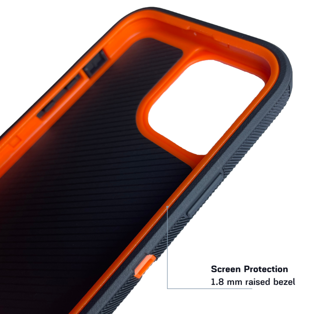 inside part of iPhone protective case Black orange