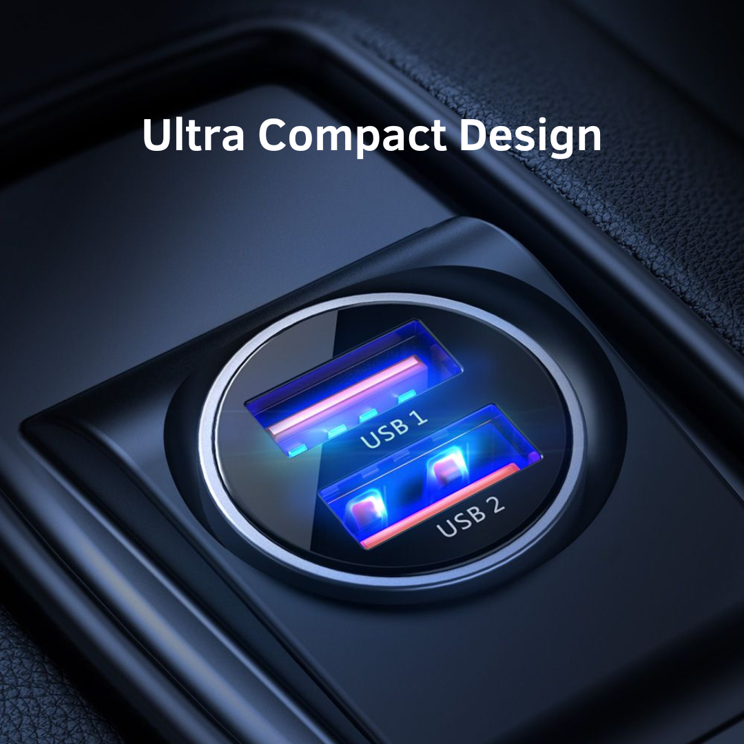 Dual Port Car Charger - Black