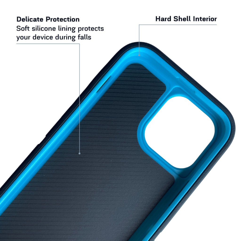 inside part of iPhone protective case Black blue