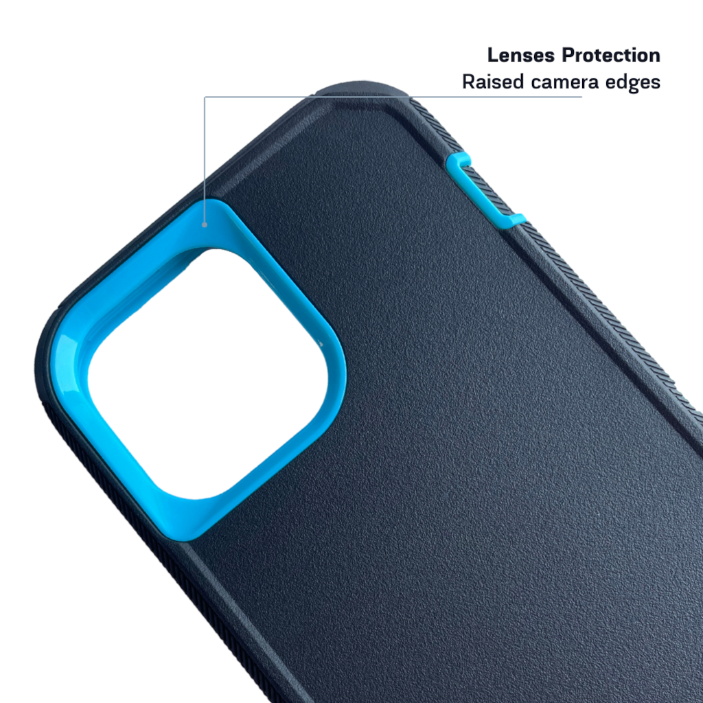 Back side of iPhone protective case Black blue