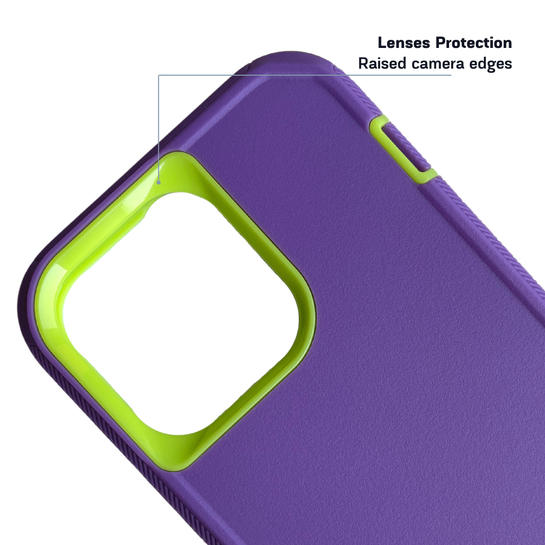 Back side of iPhone protective case light purple green