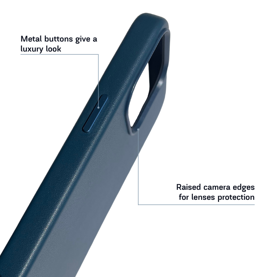 MagSafe Leather iPhone Case - Blue