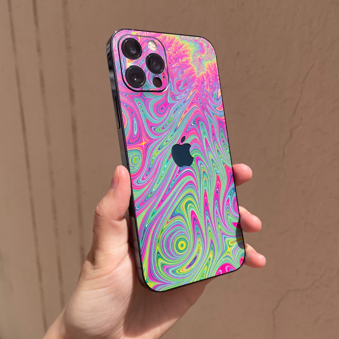 Vinyl Iphone Skin Sticker - Neon Abstract