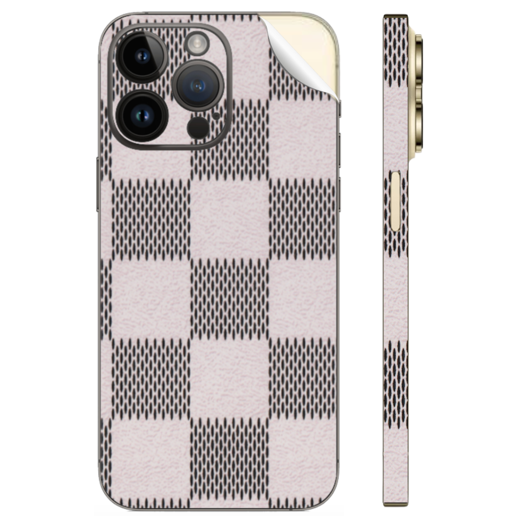 Vinyl iPhone Skin Sticker - Plaid White