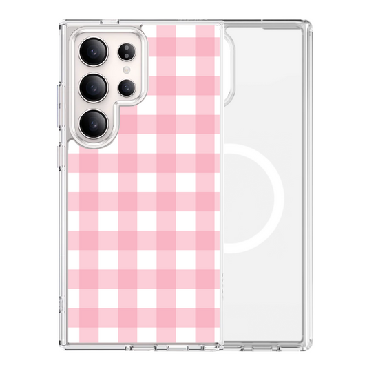 Magsafe Samsung Case - Plaid Pink