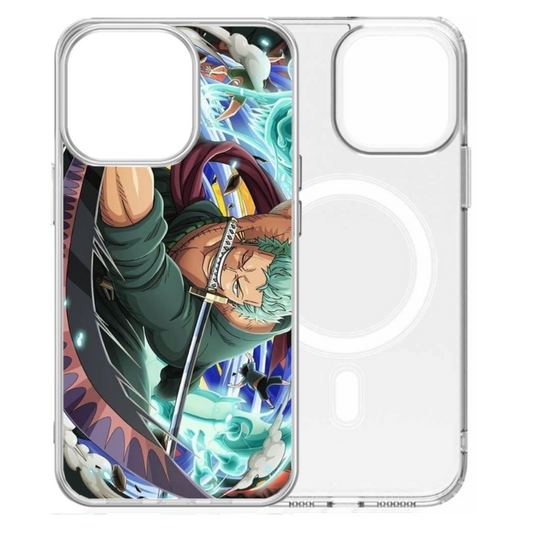 Magsafe Clear Iphone Case - Roronoa Zoro With Swords