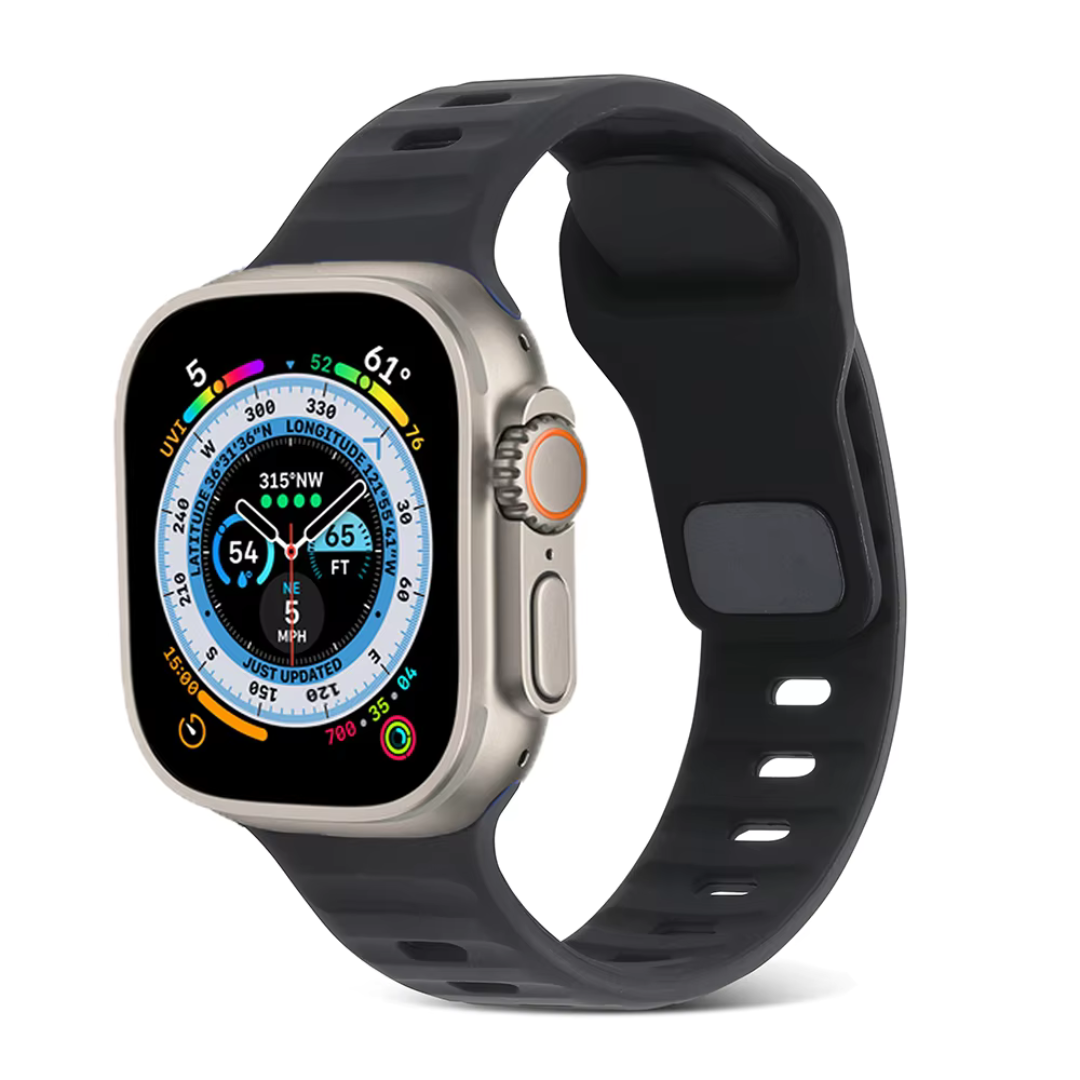 Black Silicone Apple Watch Strap