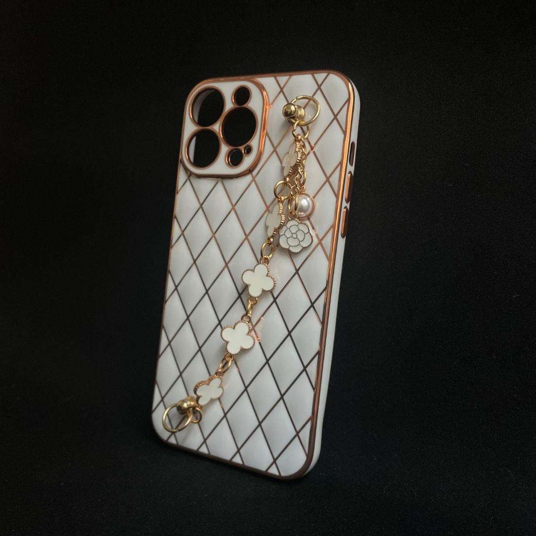 iPhone Case with Bracelet - White