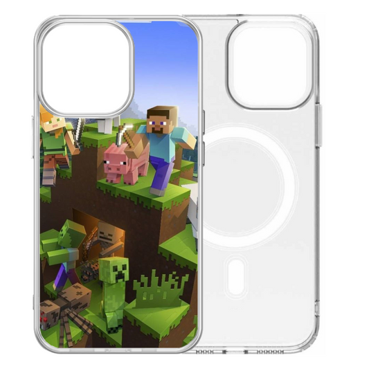 Magsafe Clear Iphone Case - Minecraft