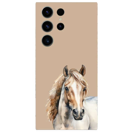 Samsung Cover Sticker with White Horse Art