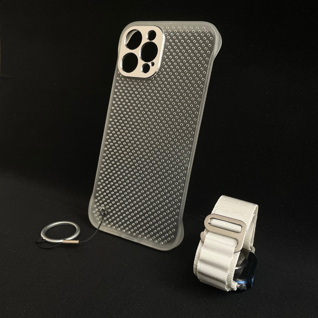 Slim iPhone Case with Ring Holder - White