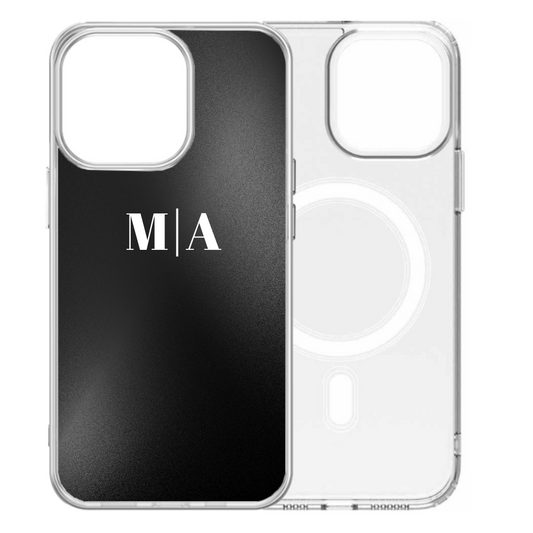 Customized Initials MagSafe Case for iPhone - Black
