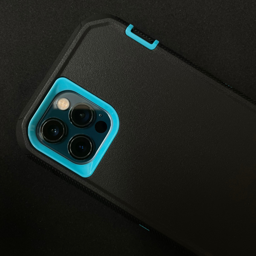 iPhone protective case Black blue on the table