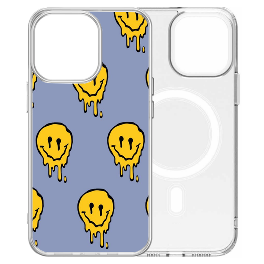 Magsafe Iphone Case Smiling Faces - Blue