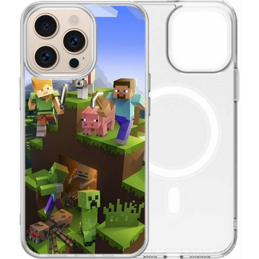 Magsafe Clear Iphone Case - Minecraft