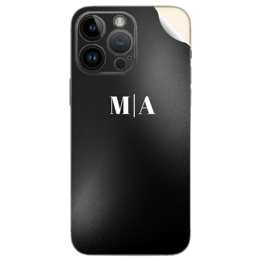 Customized Initials Iphone Sticker - Black