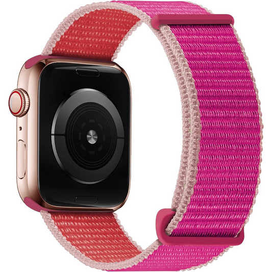 Fabric Strap Apple Watch - Pink and Orange