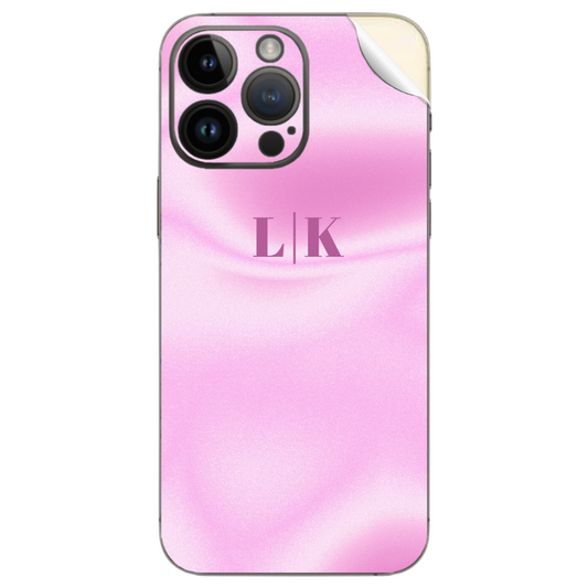 Customized Initials Iphone Sticker - Pink