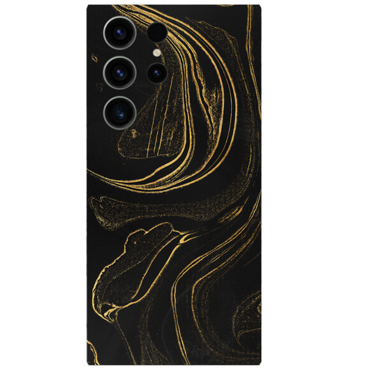 Samsung Cover Sticker- Black Gold Marble