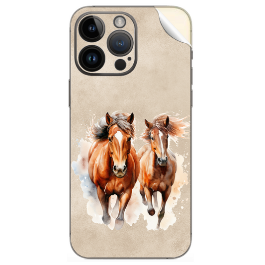 Iphone Cover Sticker - 2 Horses
