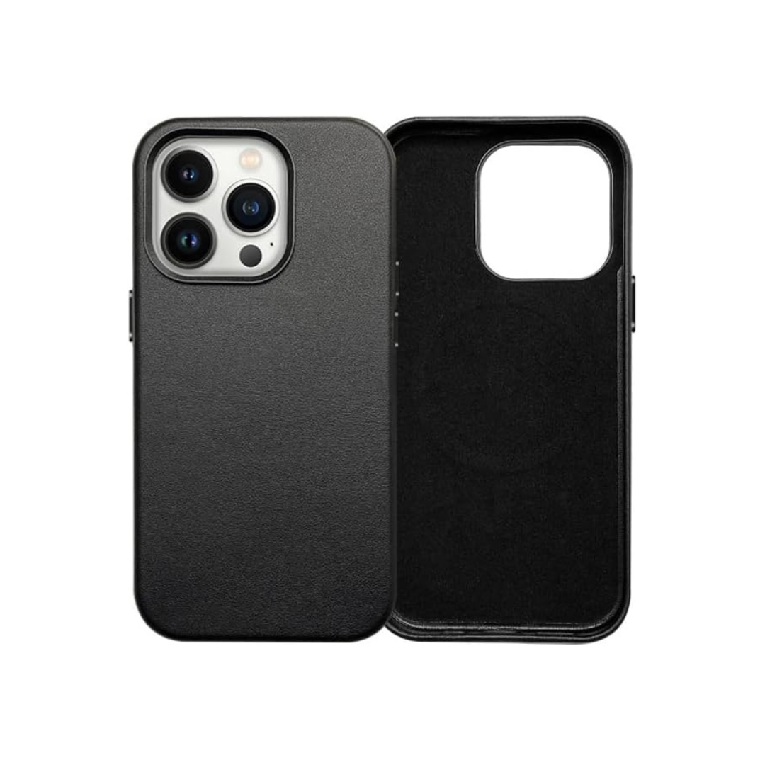 MagSafe Leather iPhone Case - Black