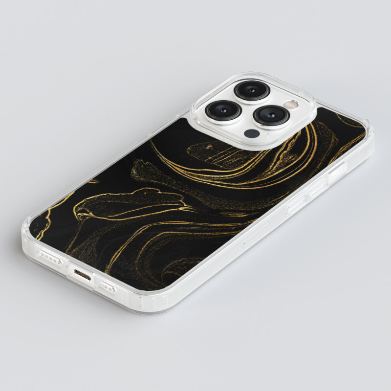 Magsafe Case- Black Gold Marble