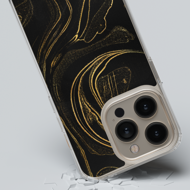 Magsafe Case- Black Gold Marble