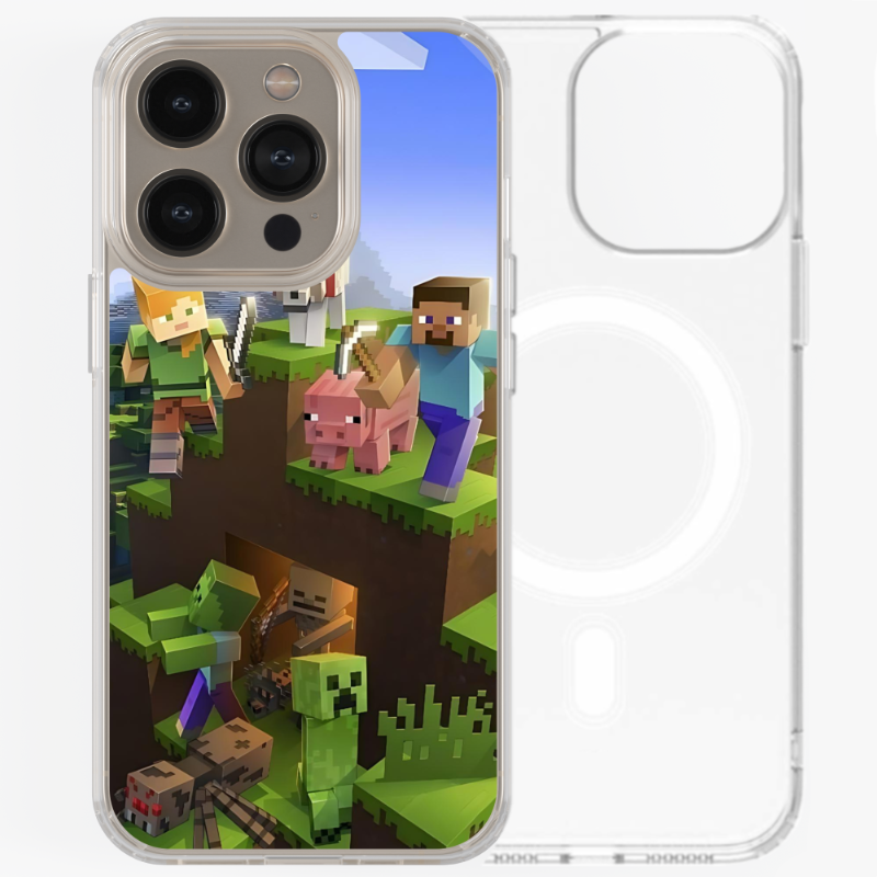 Magsafe Clear Iphone Case - Minecraft