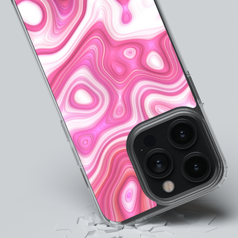 MagSafe Clear iPhone Case - Pink Abstract