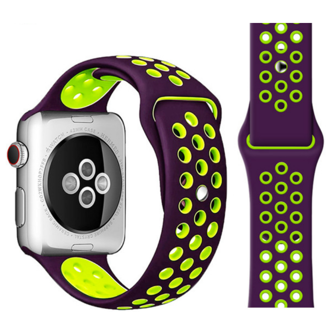 Silicone Strap Apple Watch - Purple and Green