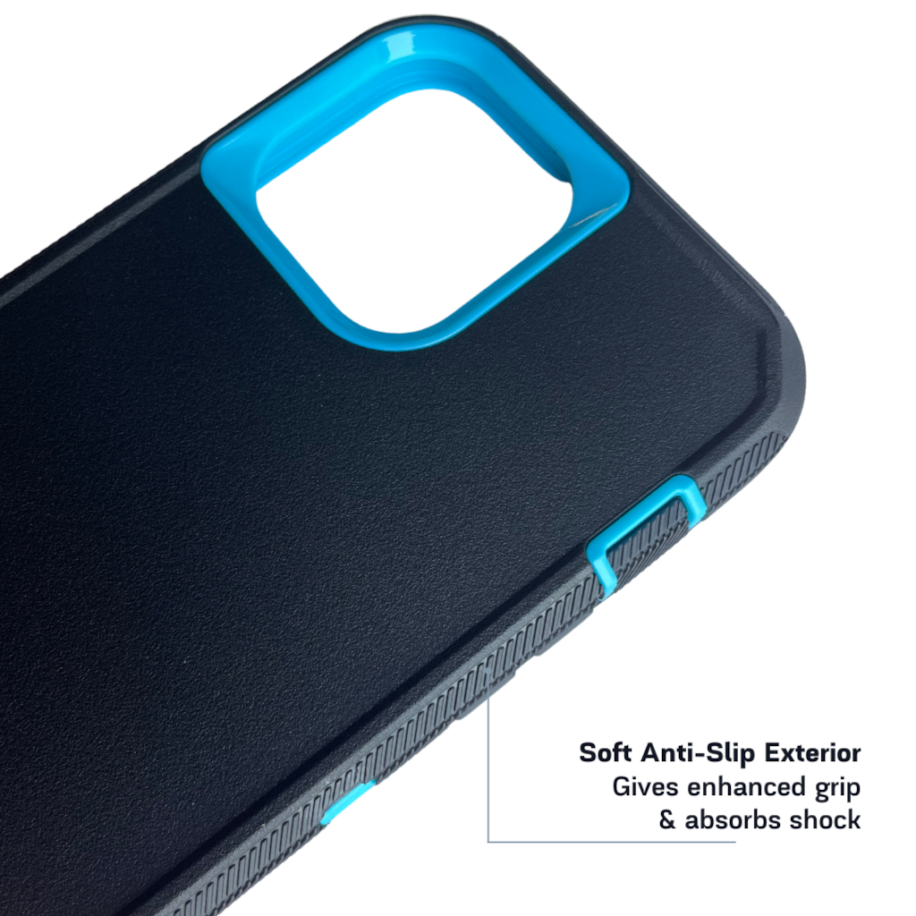 Back side of iPhone protective case Black blue