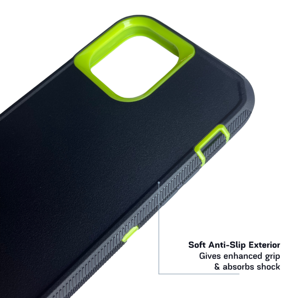 Back side of iPhone protective case Black green