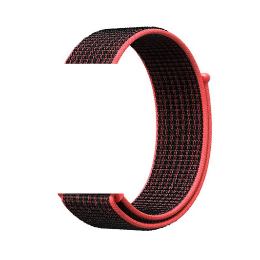 Fabric Strap Apple Watch - Black and Red