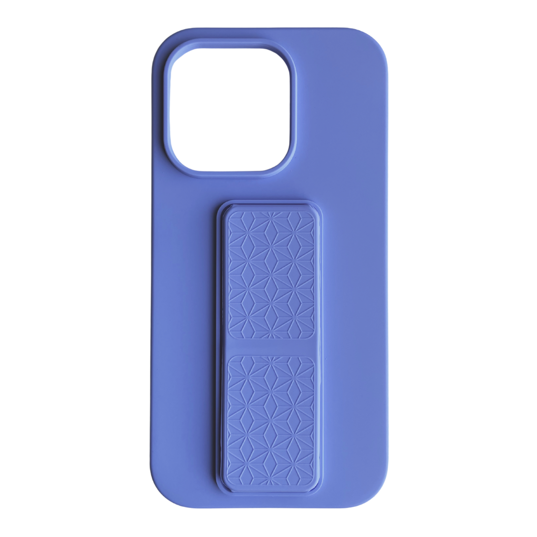 Silicone iPhone Case with Magnet Grip Stand - Purple