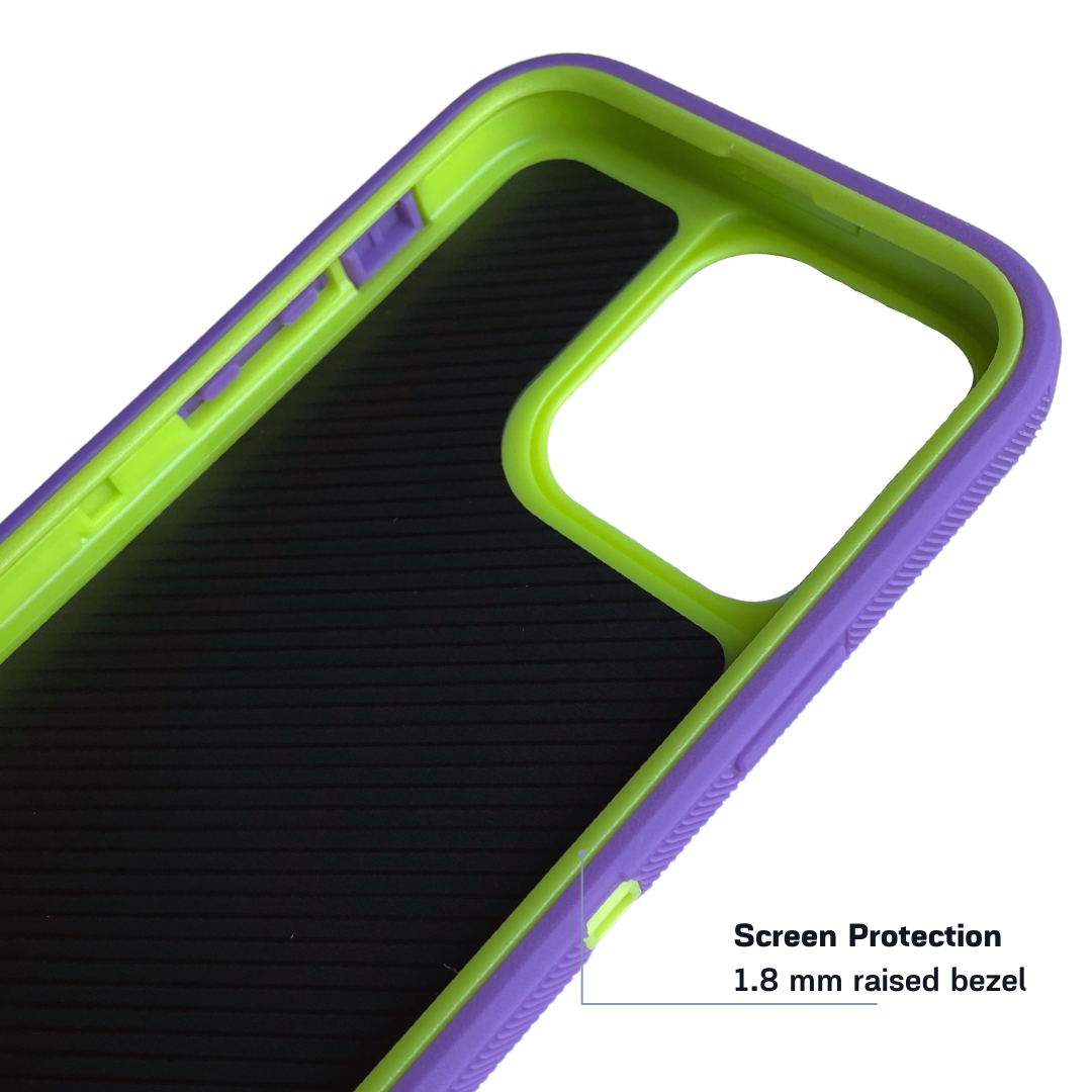 inside part of iPhone protective case light purple green