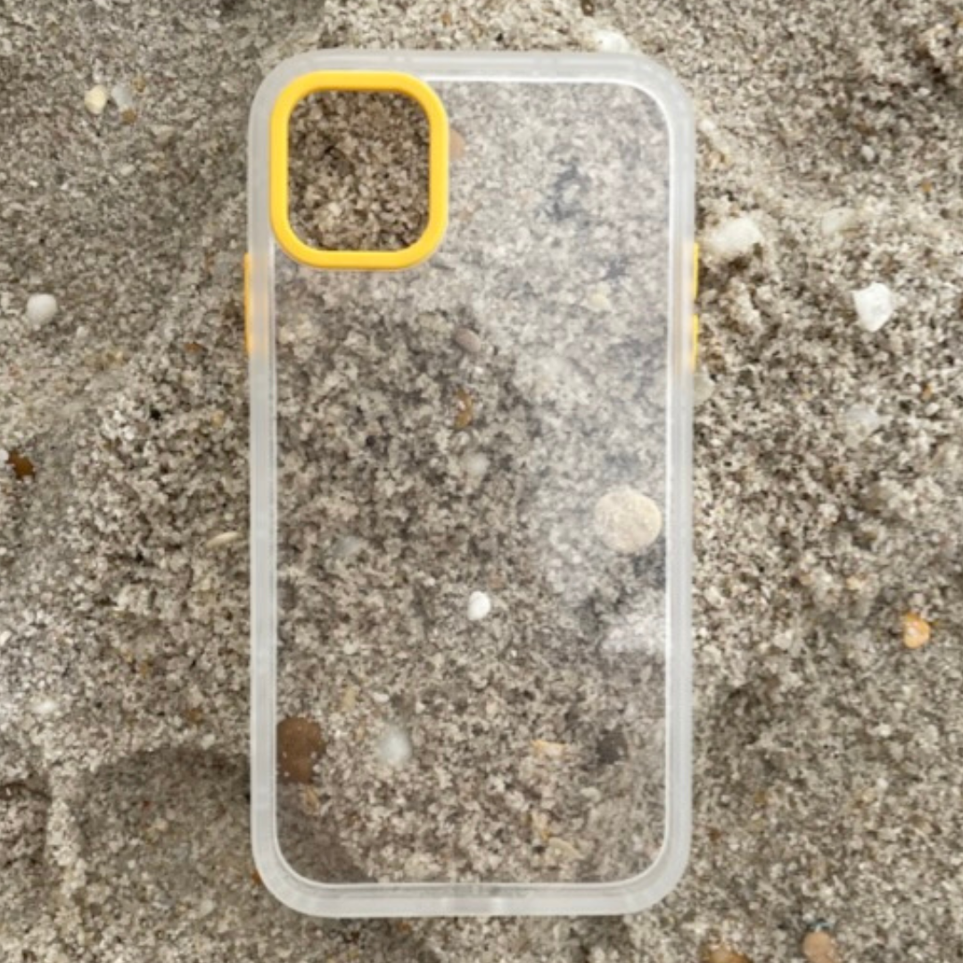 Transparent Case with Yellow Camera Ring