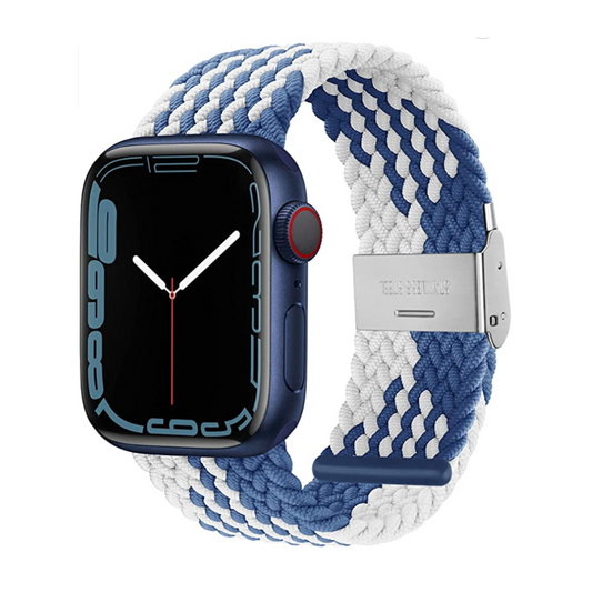 Fabric Strap Apple Watch - Blue and White