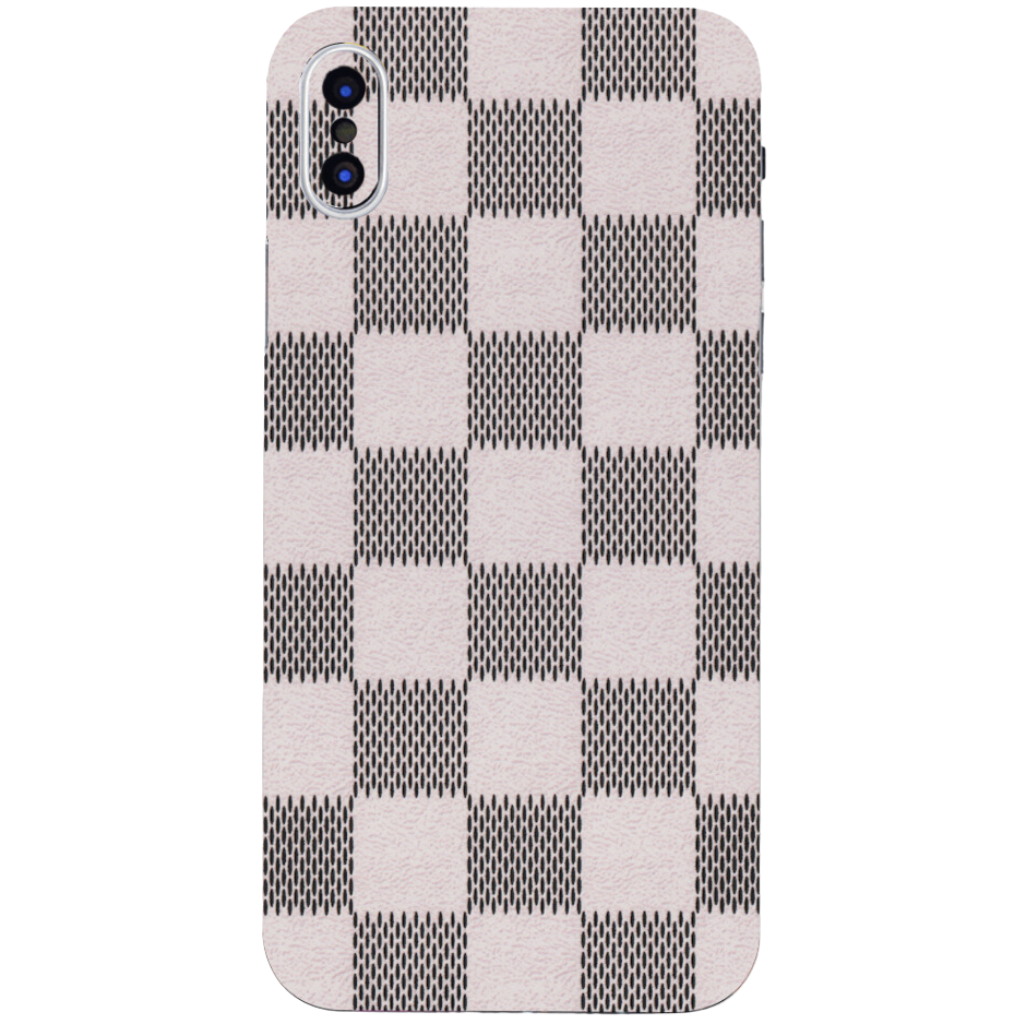 Vinyl iPhone Skin Sticker - Plaid White