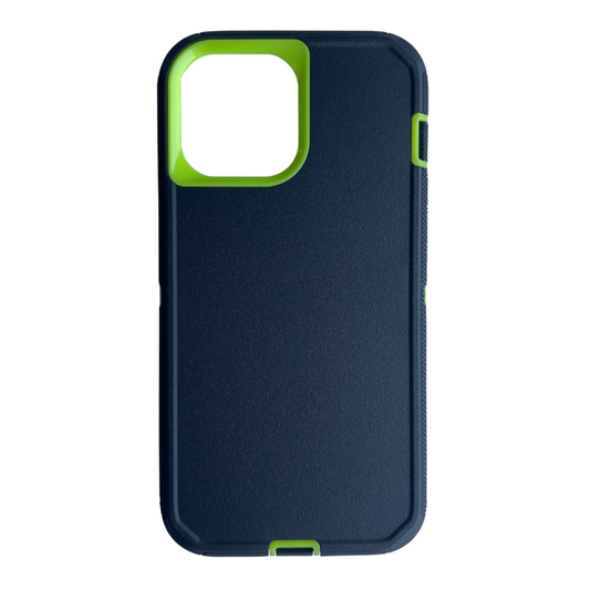 Bottom view of iPhone protective case Black green