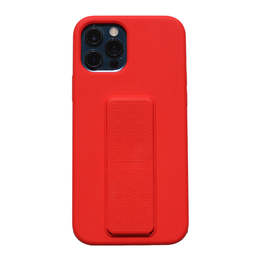 Silicone iPhone Case with Magnet Grip Stand - Red