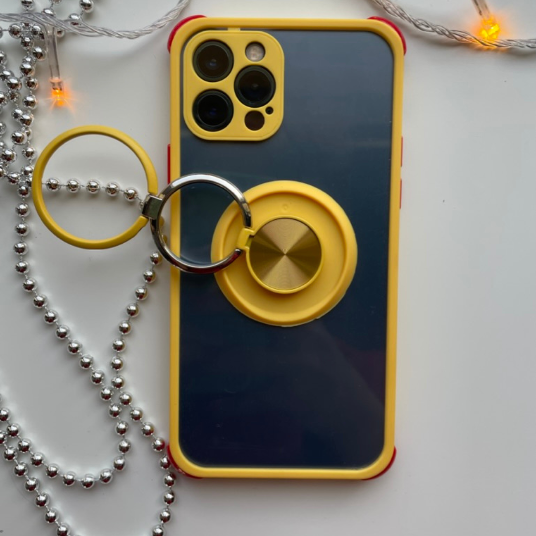 iPhone Protective Case with Ring Stand - Yellow