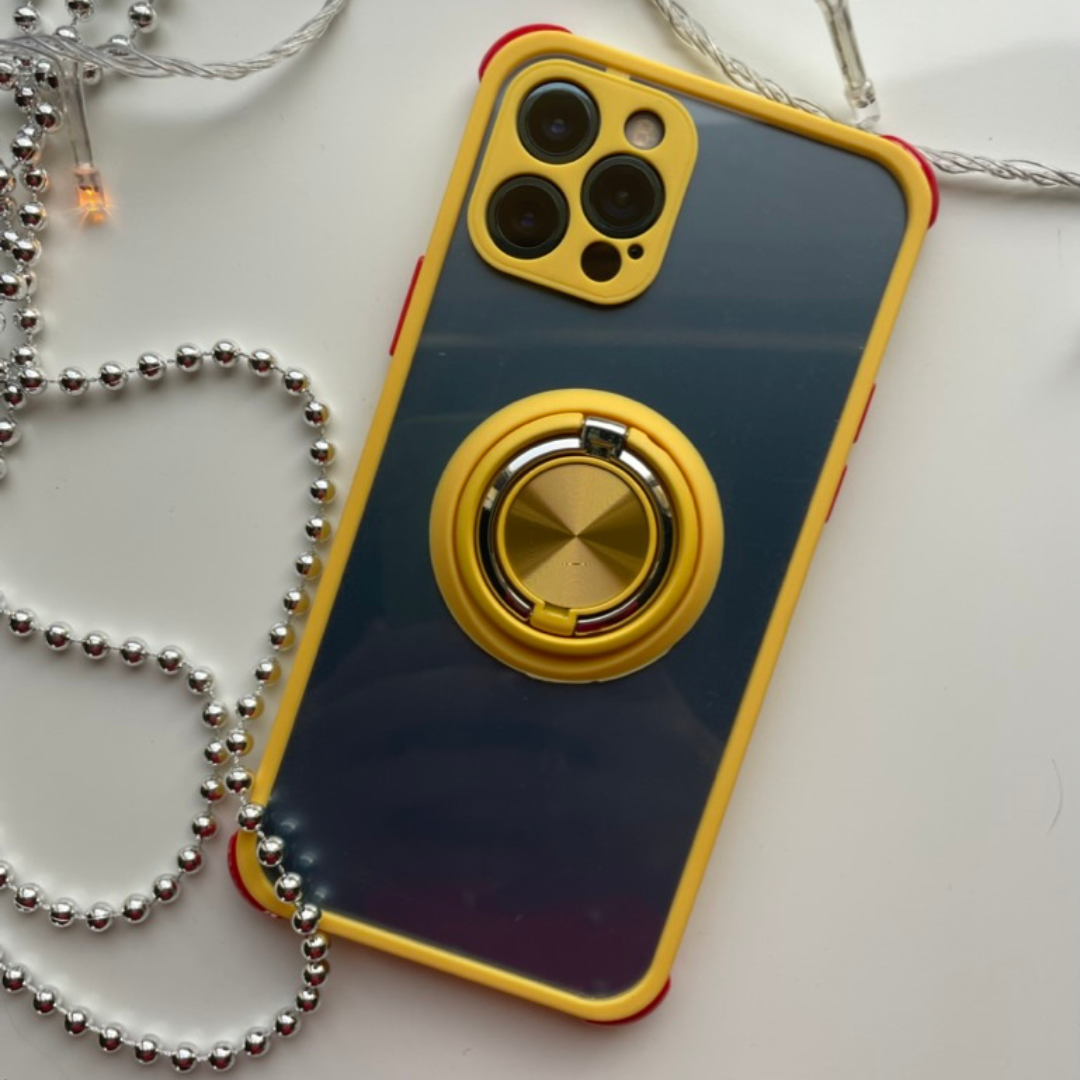 iPhone Protective Case with Ring Stand - Yellow